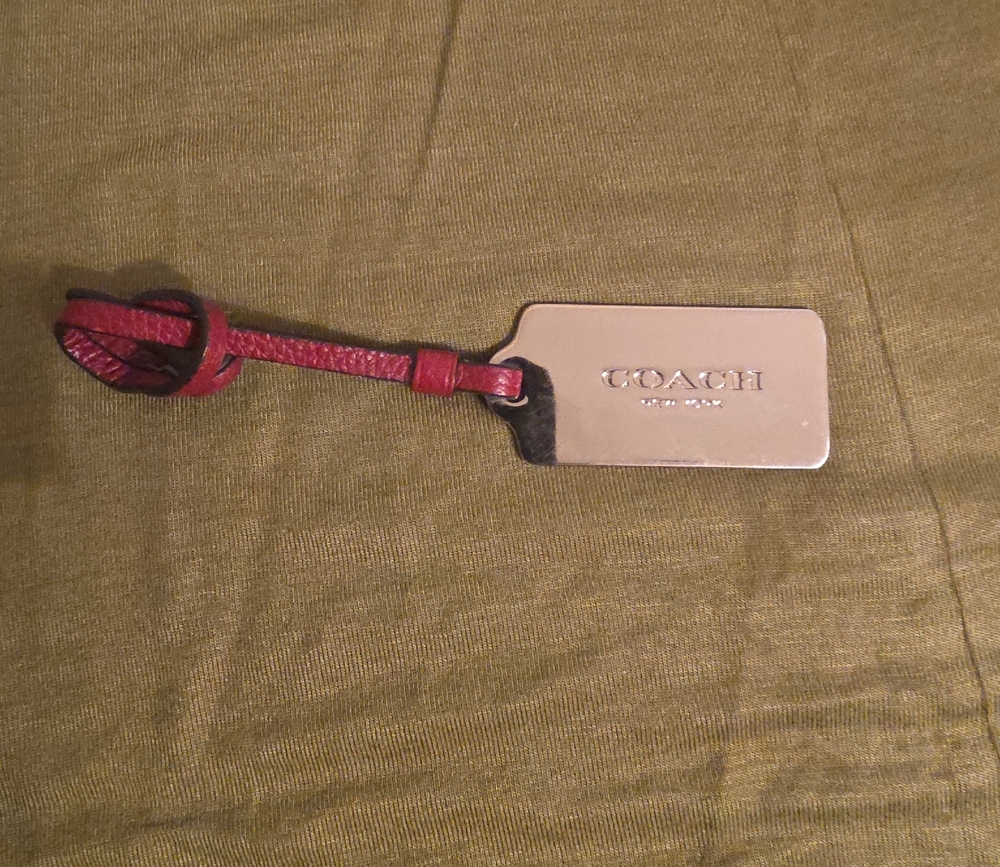Coach Maroon and Silver bag Tag